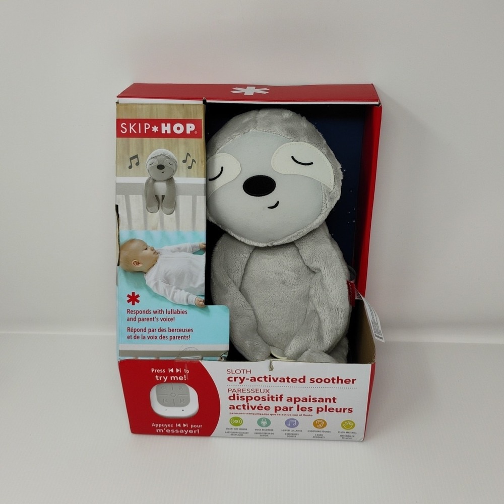 Skip Hop Sloth Soother Cry Activated‎ Smart Sensor Plush Crib Toy - SEE NOTES